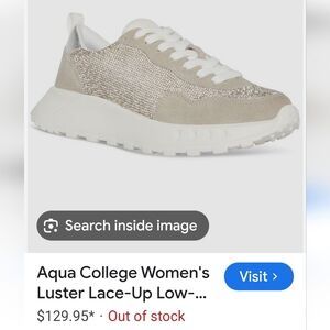 AQUA COLLEGE Women's Luster Lace-Up Low-Top Sneakers Size 9.5